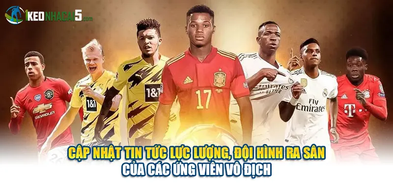 Cập nhật tin tức lực lượng, đội hình ra sân của các ứng viên vô địch
